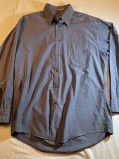Calvin Klein Mens Dress Shirt Sz 15 1/2 32-33 Blue/Gray Cotton Button Down