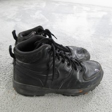 Nike Combat Boots Mens Size 9 Black Leather Lace Up Ankle Lined Casual Workwear