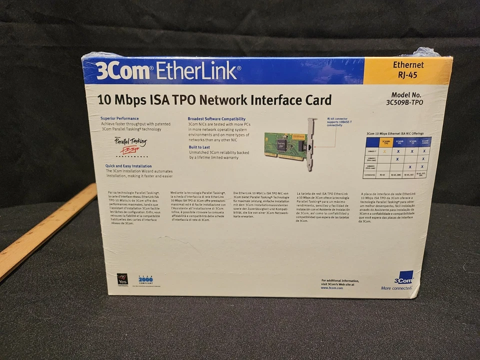 3Com 3C509B-TPO 10Mbps ISA 10 Base-T Ethernet Adapter NIC. Vintage. New Sealed. - Image 2 of 4