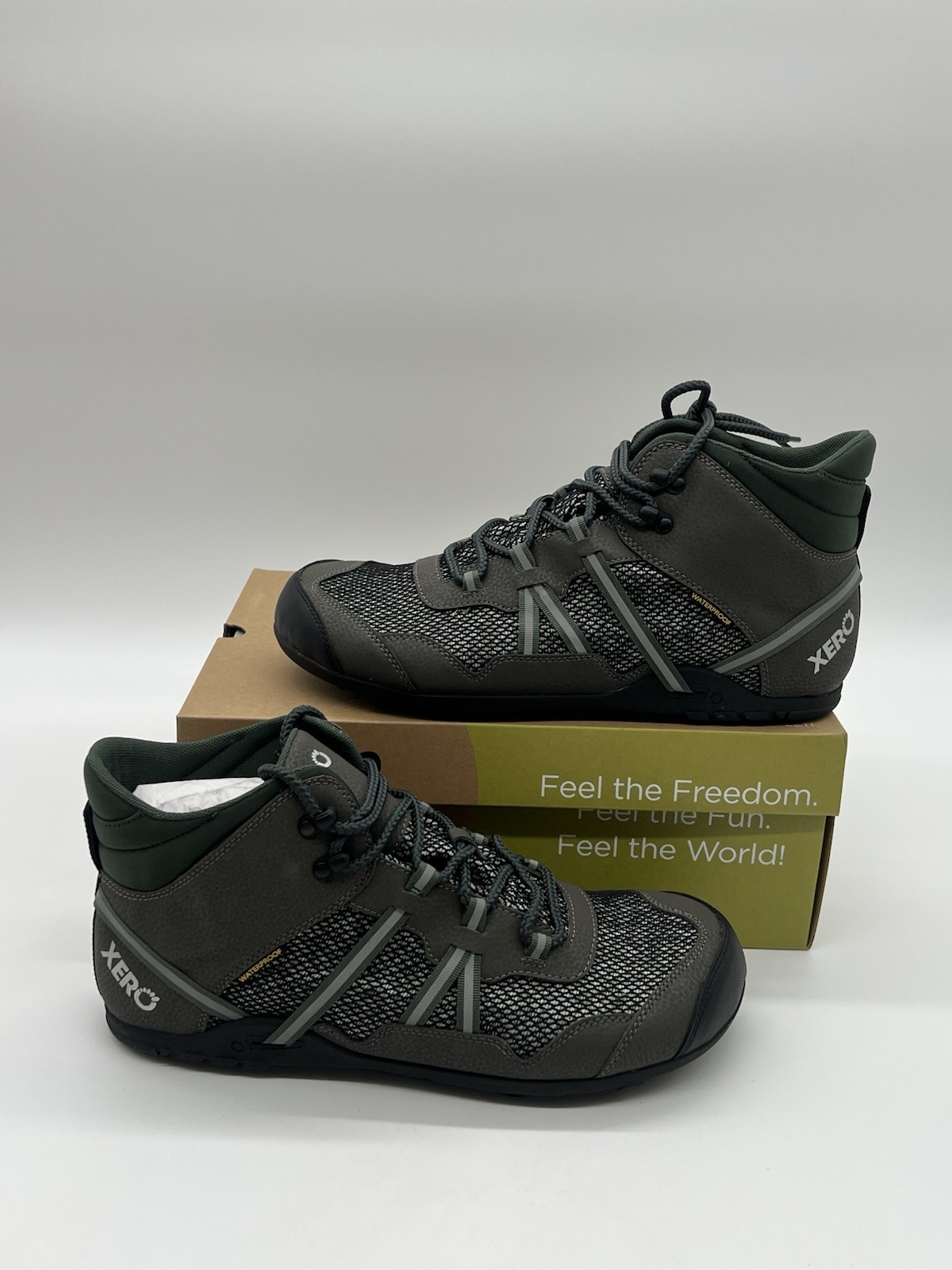 Xero Shoes Daylite Hiker EV Mens Size 13 Gray Green Barefoot Minimalist Trail Boot