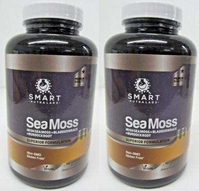 2x Smart Nutra Labs Sea Moss Capsules, 180 Caps, 3200mg
