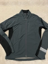 Ibex Jacket Mens Large Gray Black Full Zip Outdoor HIking Stretch