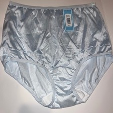 Dixie Belle Brief Women Sz 8 Blue Vintage Style 719 High Waist Nylon Panties NWT
