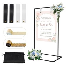 Wedding Welcome Sign Stand, Welcome to Our Wedding Sign Holder with Black
