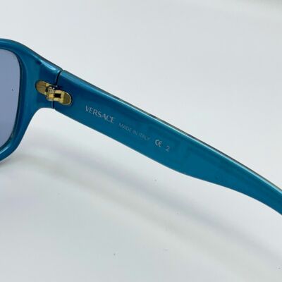 Vtg Versace Sunglasses Blue Gold Greek Key Print Vintage Versace Sunglasses Mod 437 Col 754 Blue Gold Greek  main image 4