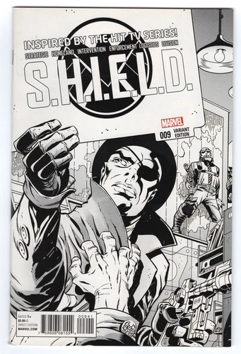 SHIELD #9 (1:75) JACK KIRBY & JIM STERANKO B/W SKETCH VARIANT Marvel 2015 NM- NM - Picture 1 of 4
