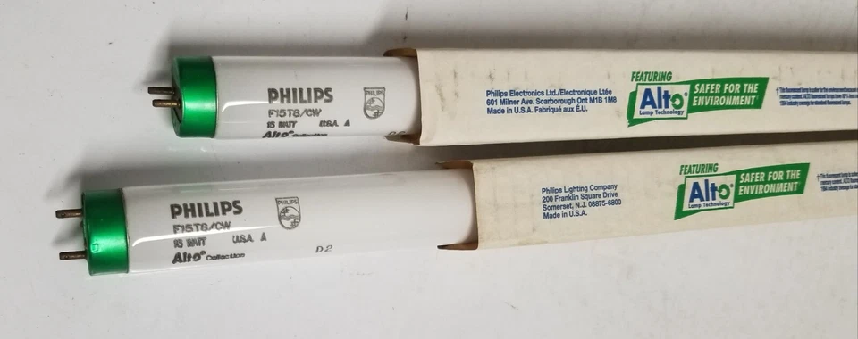 2 PHILIPS ALTO F15T8/CW Fluorescent 15-Watt Lamp Light Bulb 15W Cool White 18" - Image 2 of 4