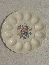 1930's E & R American Heritage Deviled Egg Plate Lovely Floral Pattern