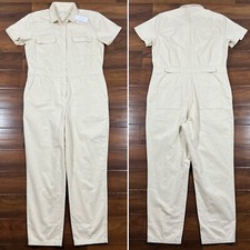 Outerknown Women's Size Large Natural S.E.A. Short Sleeve Jumpsuit Coveralls
