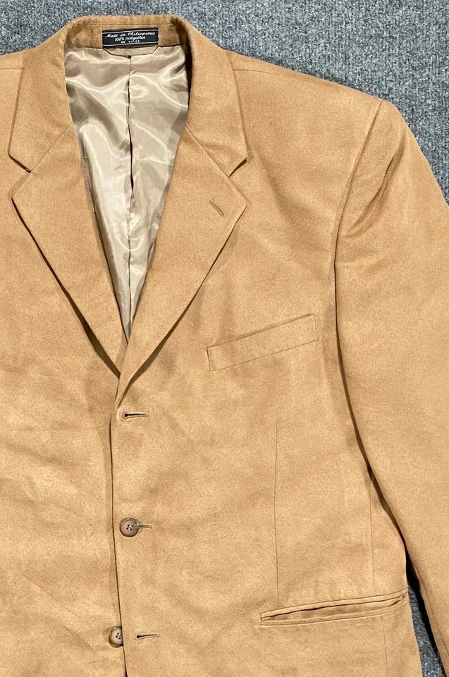 Chaqueta Blazer Supra-Gamuza Imitación 46R Jeffrey Banks Abrigo Deportivo 3-Btn/Tostado/Súper Suave Foto 4 de 4