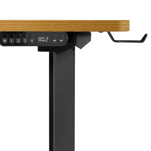 Oikiture L-shape Electric Standing Desk Single Motor Black Frame 145CM Desktop - Picture 5 of 40