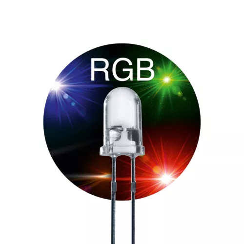 100 x LUMETHEUS LED Diode 5 mm RGB rot grün blau Farbwechsel automatisch klar