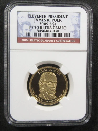 2009-S $1 James K. Polk NGC PF70 Ultra Cameo. Registry grade. (125134)