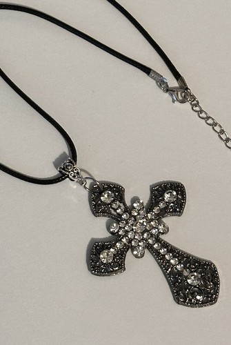 Collar Cruz Plata Cadena Grande Religioso Gótico Grunch Caprichoso Victoriano - Imagen 14 de 18