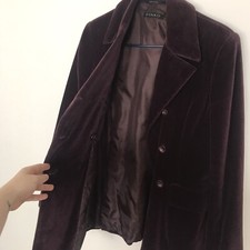 Purple Suede Double Breasted Coat (pinko)