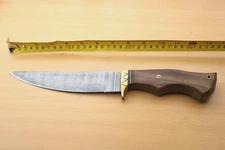 Custom Hand Forged Damascus Steel HuntingCamping Knife + Sheath