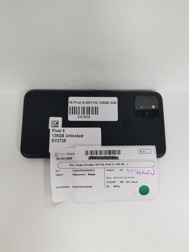 Google Pixel 5 128GB Black GD1YQ (Unlocked) Fully Functional DV3729 - Afbeelding 9 van 9