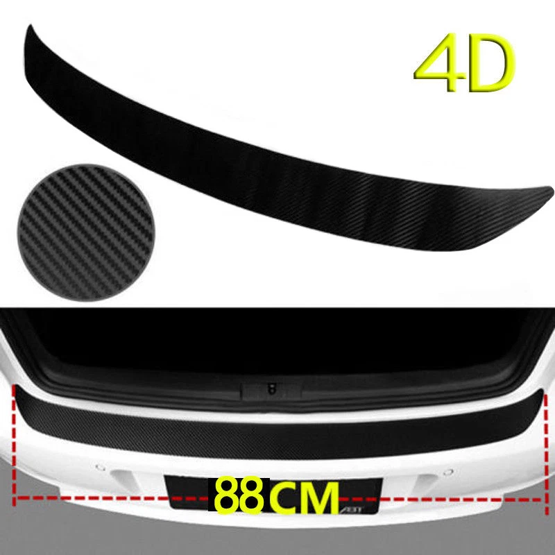 🔥1PC Accessories Carbon Fiber Car Rear Guard Bumper 4D Sticker Panel Protector Foto 3 de 4