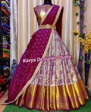   Kanjiveram Gold Zari Combination Silk Lehanga with Blouse along with Duppta 