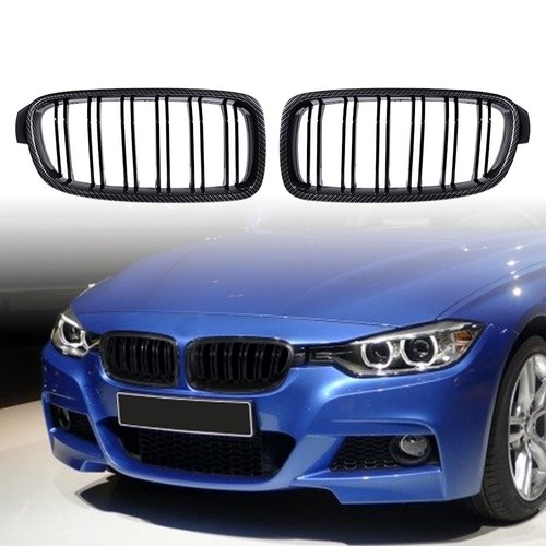Side Mirror Caps w/Carbon Fiber Kidney Grill For 12-18 BMW 3-Series F30 F31 320i - Picture 3 of 12