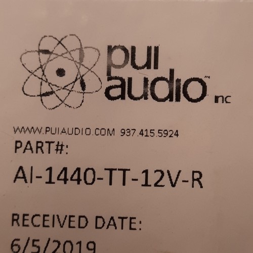 Lote de 15 zumbadores piezoeléctricos PUI Audio AI-1440-TT-12V-R, 80dB, 4kHz, 12VDC 7mA - Imagen 2 de 5