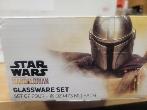 SET OF FOUR STAR WARS MANDOLORIAN 16 GLASSES - Picture 2 of 5