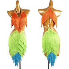 Latin Tassels Rumba Competition Performance Dance Dress Paso Doble Custom Made