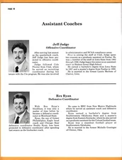 1991 Rex Ryan Morehead States Eagles Tennessee Martin Program P45