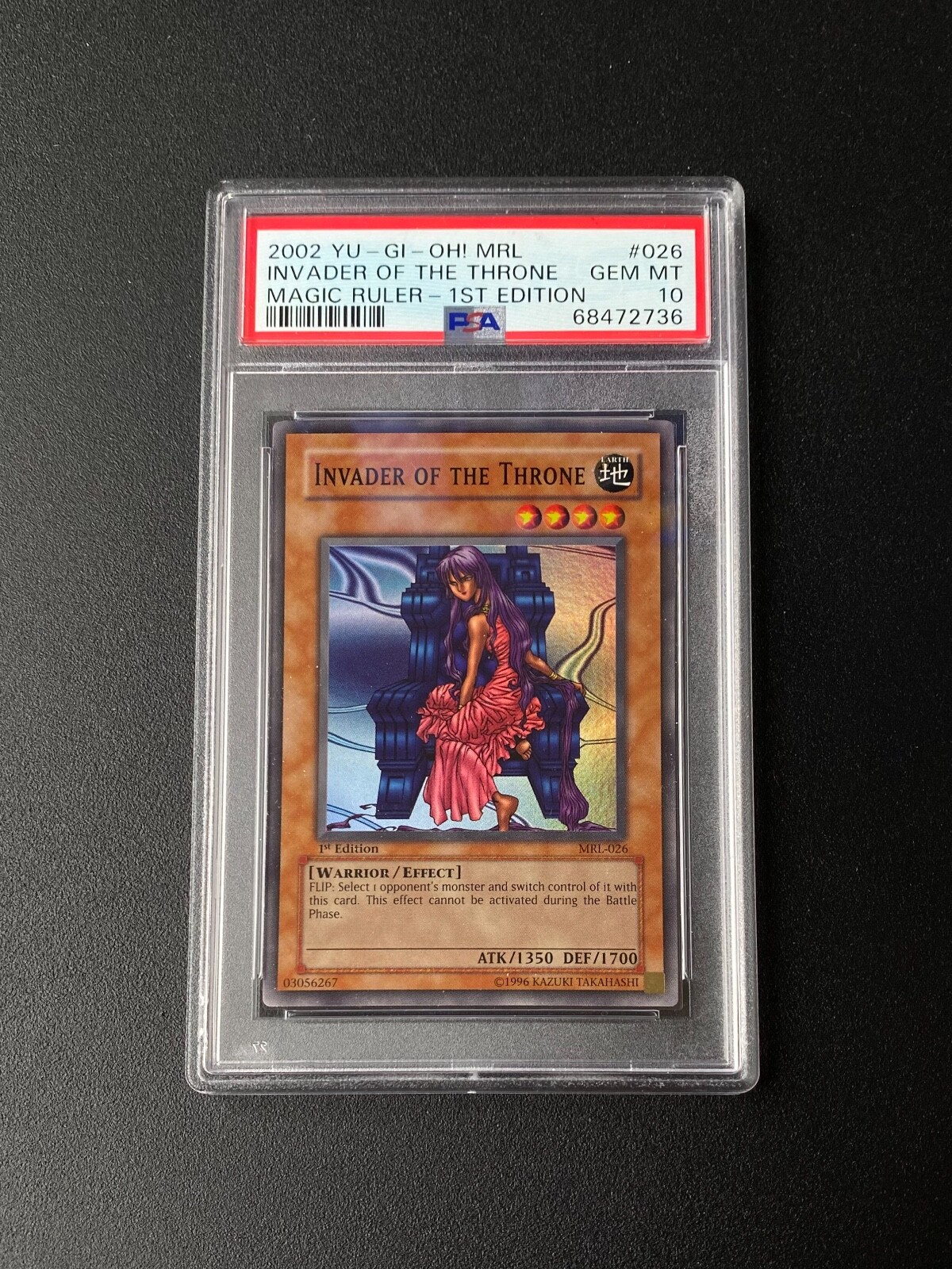 PSA 10 YU-GI-Oh! Mrl-Magic Ruler 026 Invader of the Throne 1st Edition Low Pop