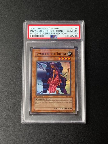 PSA 10 YU-GI-Oh! Mrl-Magic Ruler 026 Invader of the Throne 1st Edition Low Pop