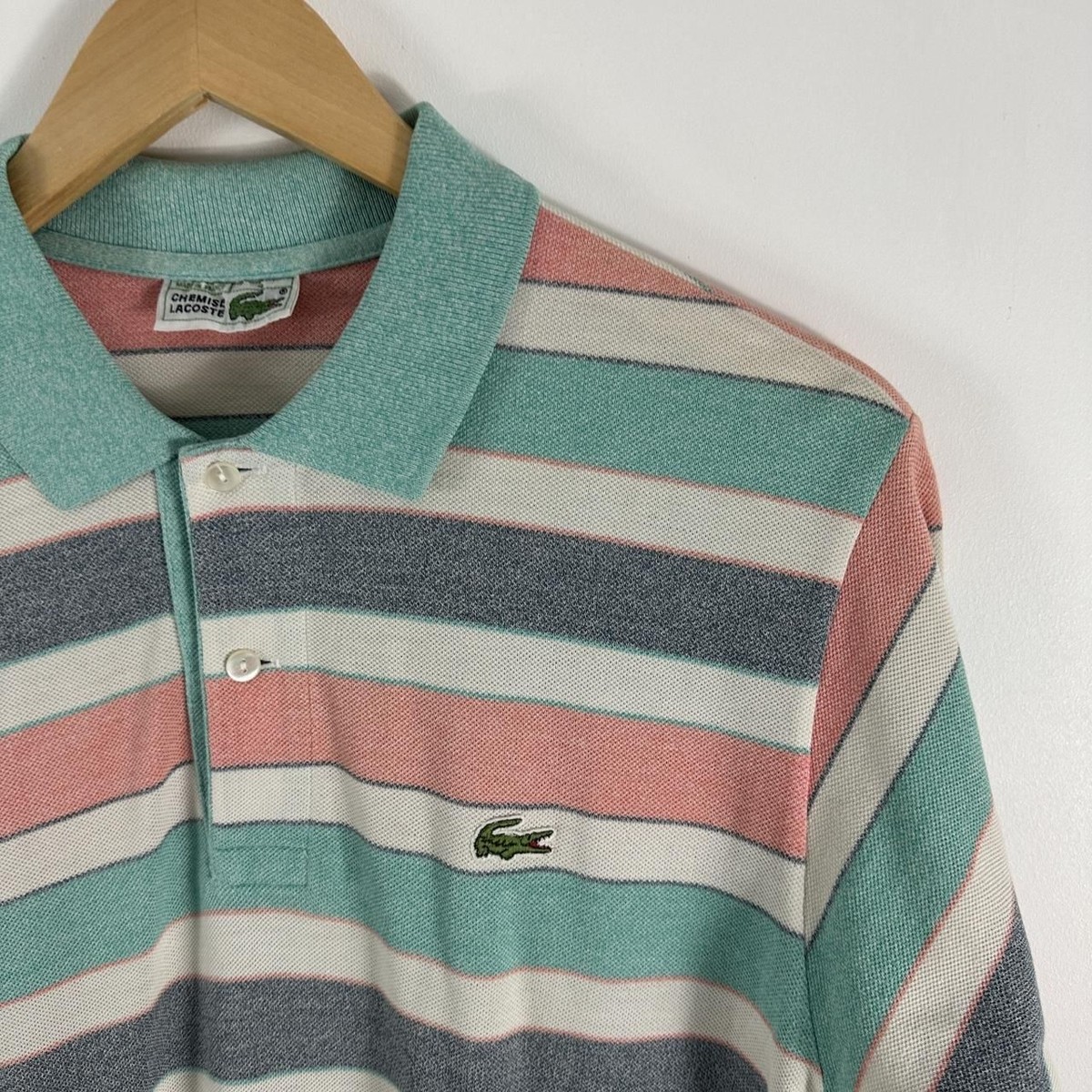 【70'S】CHEMISE LACOSTE VINTAGEフレラコNavy 4 Vintage 70's Chemise Lacoste Blue Red Dress Polyester Knit