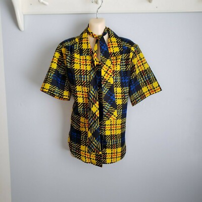 yellow plaid blouse