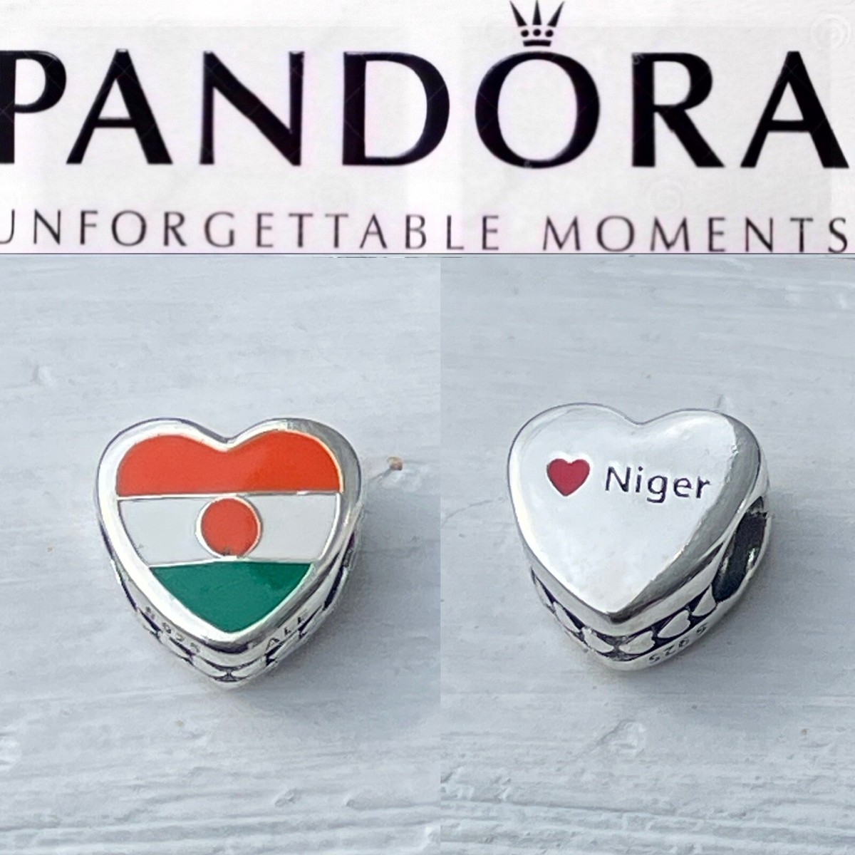 Rare Pandora Exclusive Country of Niger Flag Heart charm | eBay