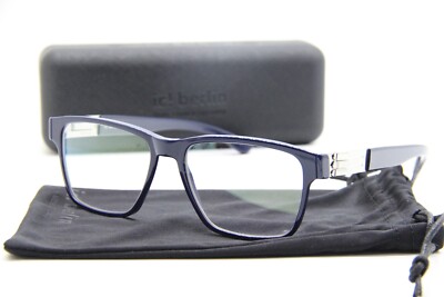 NEW IC! BERLIN META TRUE BLUE HD CHROME AUTHENTIC EYEGLASSES W/CASE 55-17
