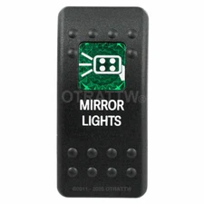 OTRATTW Carling Technologies Contura II Rocker Switch, MIRROR LIGHTS, GREEN LENS
