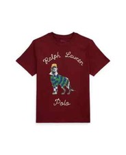 NWT Polo RALPH LAUREN BOYS T SHIRT 5 6 7 10-12  Dog-Print Cotton Jersey Tee