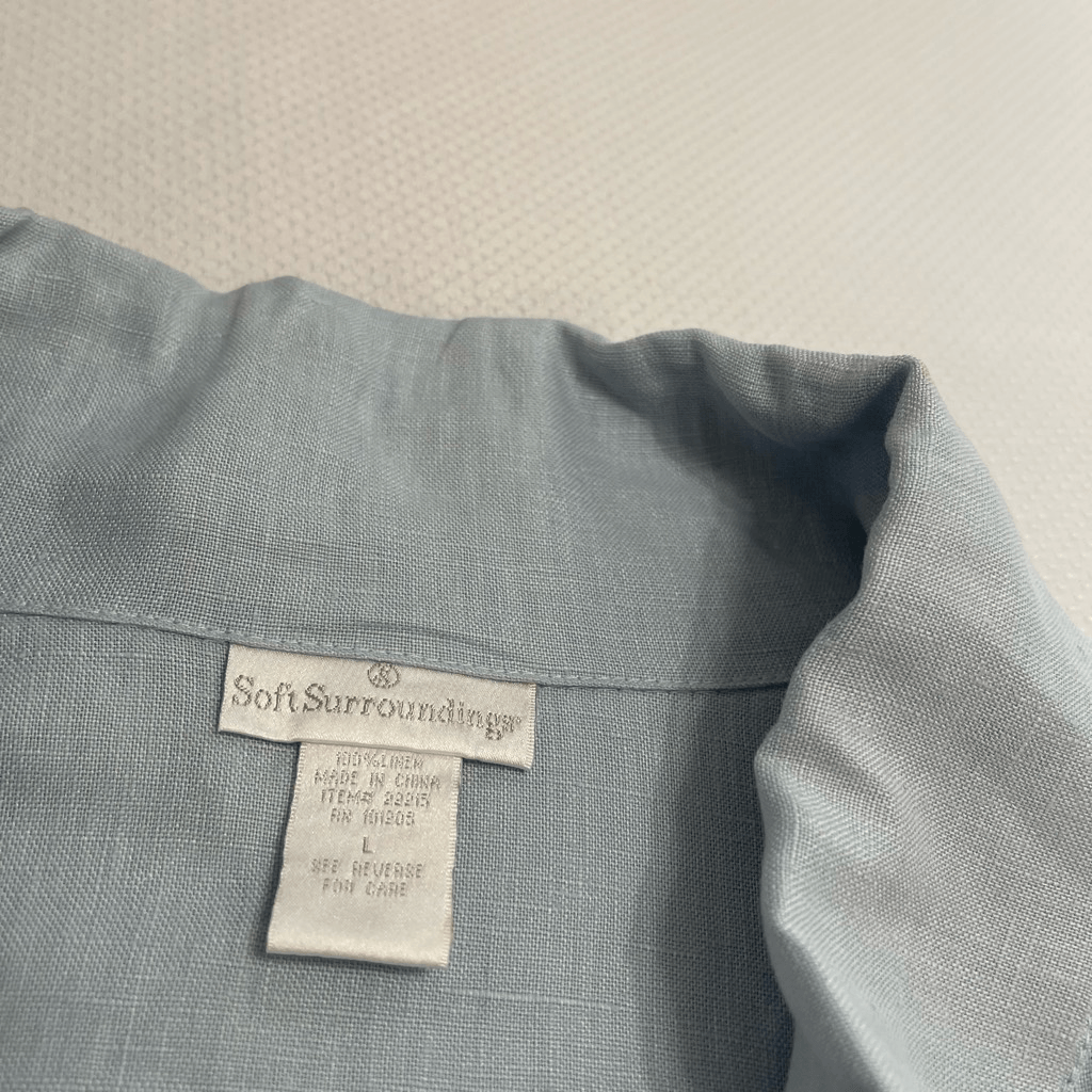 Soft Surroundings Blue Linen Jacket Size Large | eBay