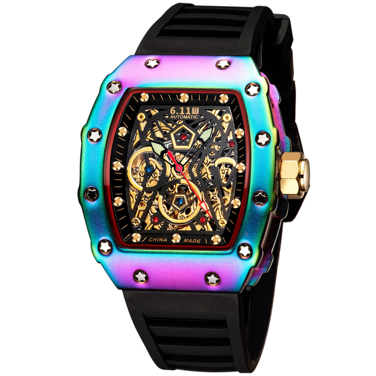 Men s Watch Automatic Mechanical Watch Barrel Shaped Fashion Watch