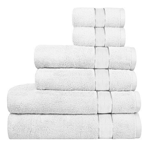 Juego de toallas de baño 100 % algodón hilado en anillo 6 piezas 600 GSM toallas suaves absorbentes - Imagen 24 de 27