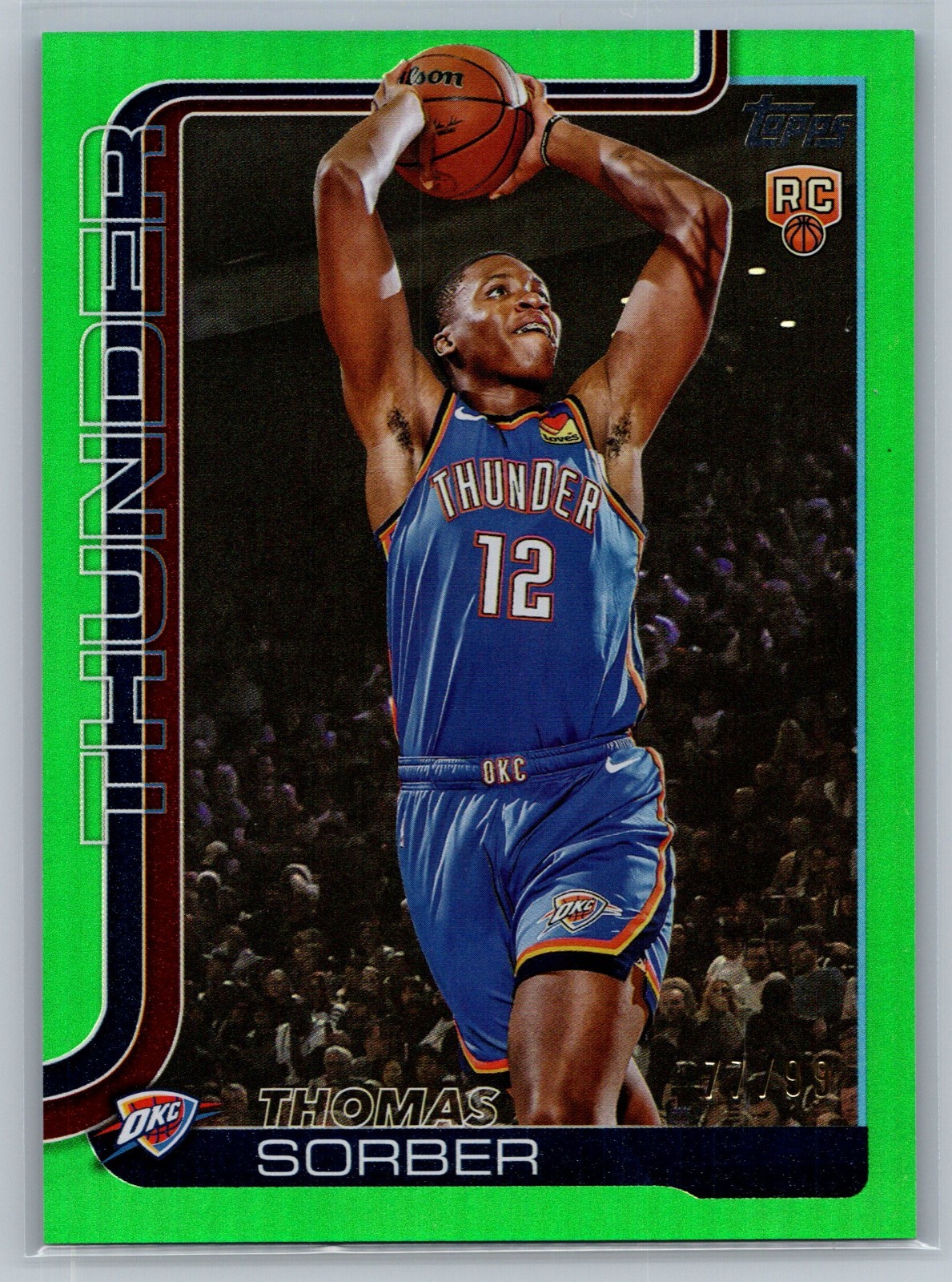 2025 Topps Thomas Sorber #215 Green Rainbow Foil /99
