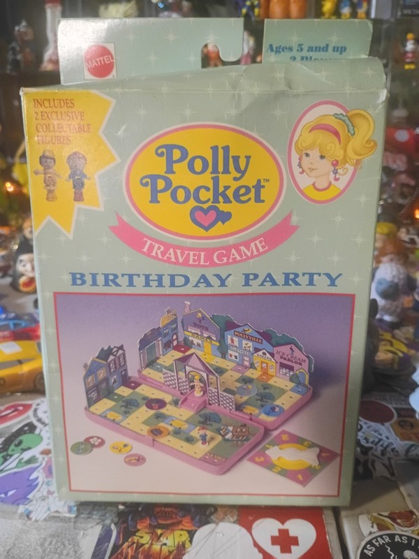 POLLY POCKET BIRTHDAY PARTY TRAVEL GAME COMPLETE VINTAGE
