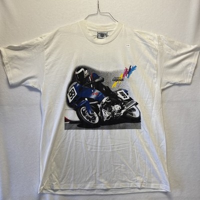 Vintage BMW Shirt Mens XL OSFA White 90s 1990s Motorcycle Racing Legends USA
