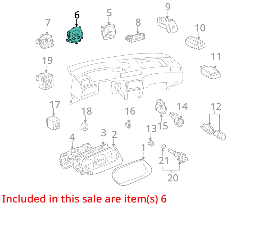Cuadro de instrumentos velocímetro Toyota Camry 2000-2001 medidores QY25Y Foto 3 de 4