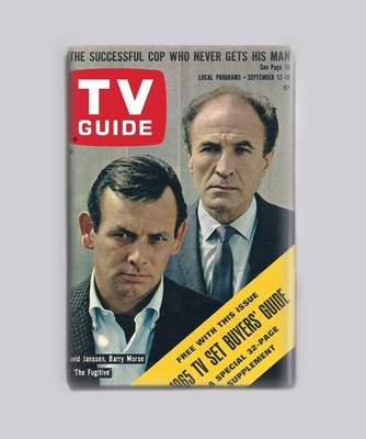 The Fugitive David Janssen Barry Morse TV Guide 1964 - 2''x3'' Fridge MAGNET