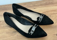 Ladies Kurt Geiger Carvela Black Suede Flat Pointed Shoes  Size 41 7