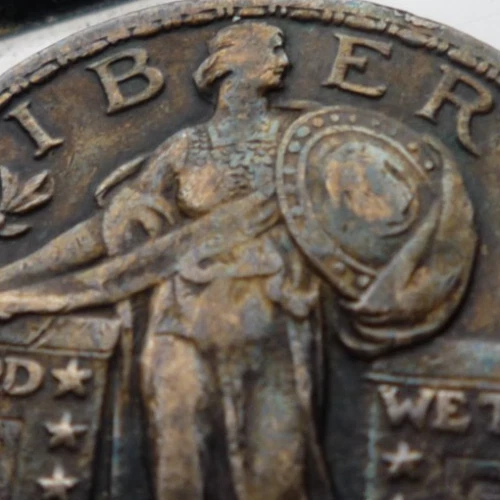 SILVER -1925(WOW - TONED!!)(MINT) STANDING LIBERTY QUARTER-BEAUTY