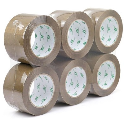 3 Inch Brown Heavy Duty Packing Tape Refill 6 Rolls Wide Shipping Roll BOMEI