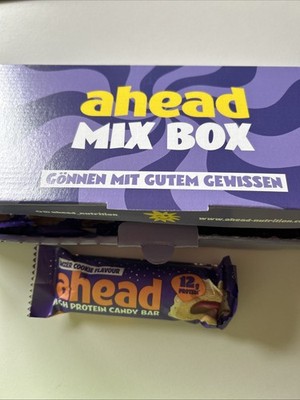Ahead Mix Box Protein Candy Bar, Dominostein und Linzer Cookie Flavor