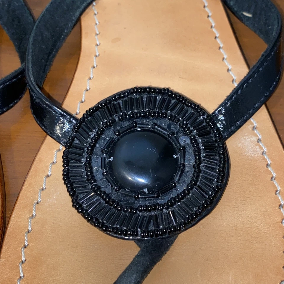 Sandalias de tanga Mystique negras de ónix y lentejuelas para mujer talla 10 Foto 2 de 4