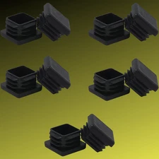 10pc 1" inch Square Tube Hole Plug Plastic End Cap 1x1 Tubing Glide Tips Insert